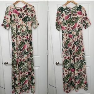 Floral Farm Rio Linen Blend Maxi Dress M